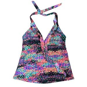 Spanx Love Your Assets Glamour Ruffle Tankini Swim Top